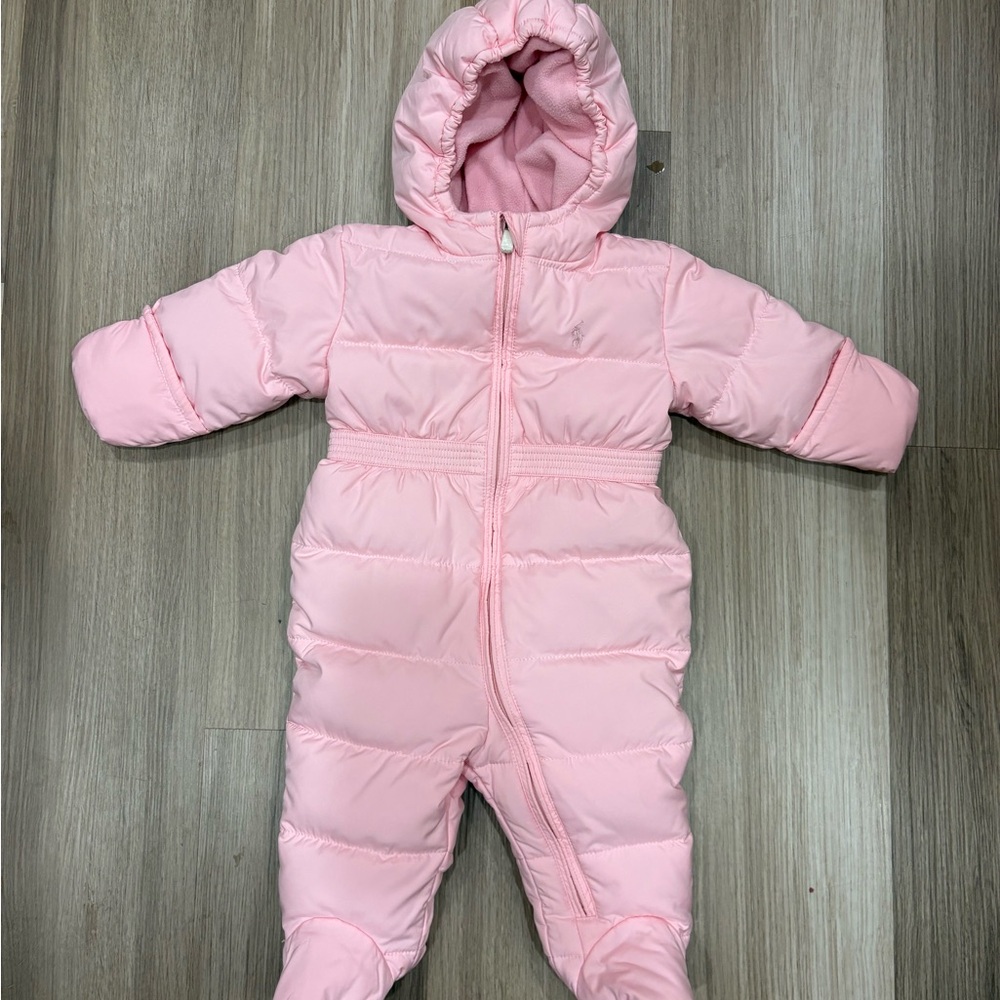 Ralph Lauren Pink Hooded Baby Snowsuit